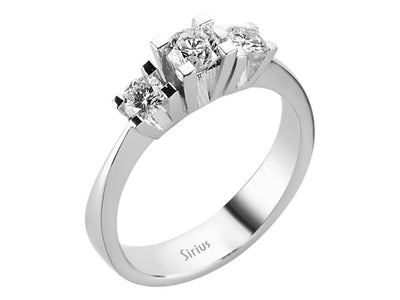 Tria-Ring aus Weißgold mit 3 Labordiamanten