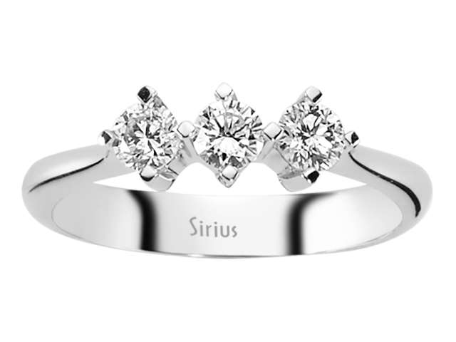 Klassischer Tria-Ring mit 0,53 Karat Labordiamanten in 14K Weißgold