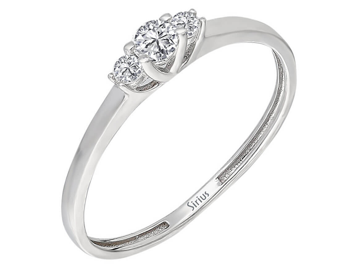 Tria-Diamantring – 0,14 ct – 14K Weißgold
