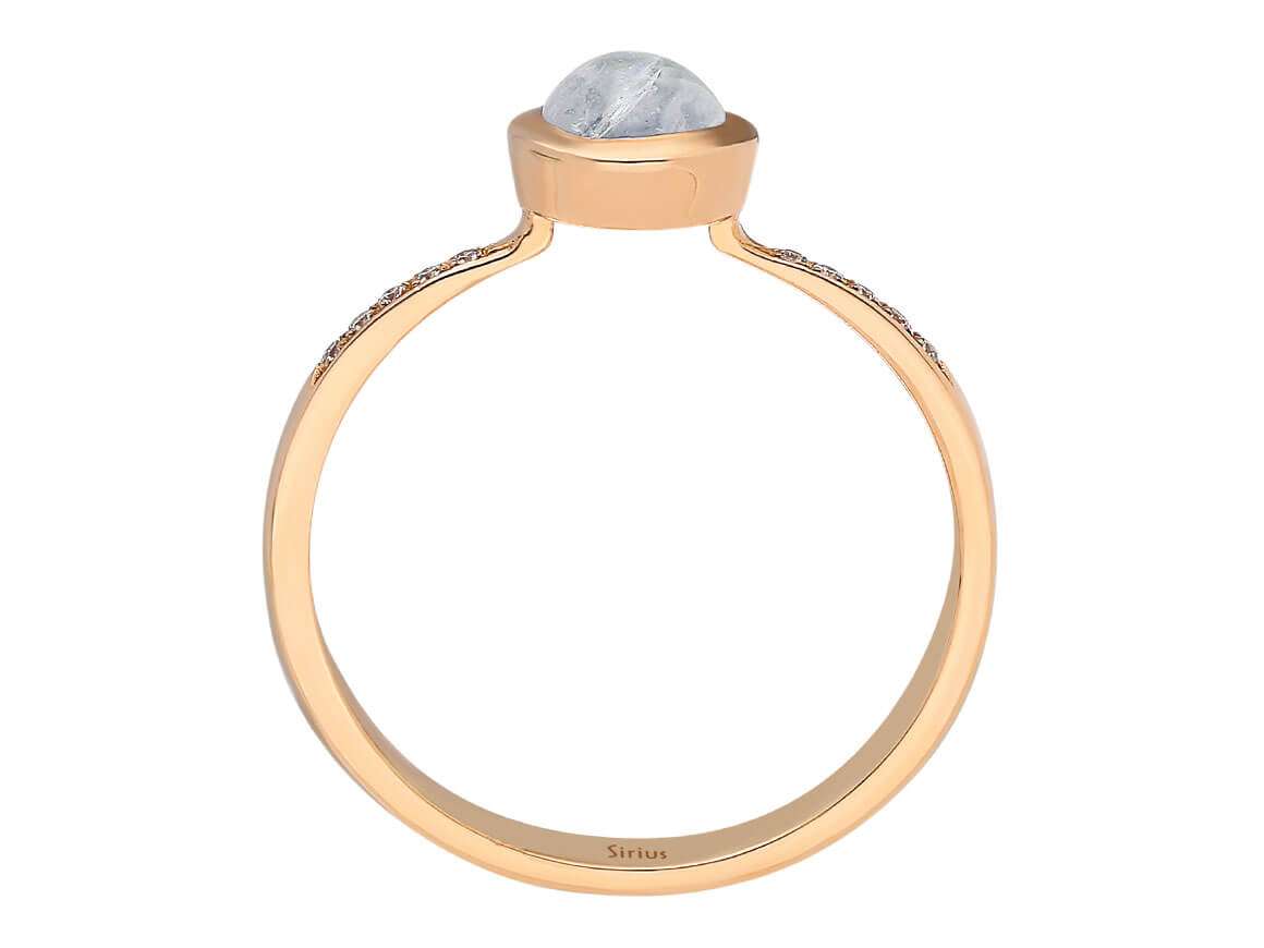 Vintage-Ring mit Mondstein und Diamanten – 8K Roségold