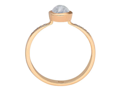 Vintage-Ring mit Mondstein und Diamanten – 8K Roségold