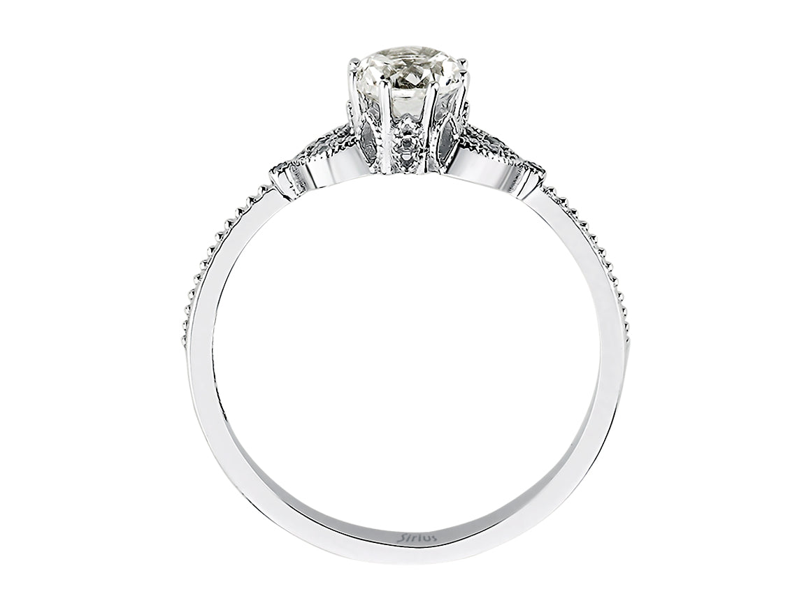 White Gold ring with 0.69 ct white topaz & lab-grown diamonds – Alhena design – high-quality Jewelry by Rosy Lab Diamonds