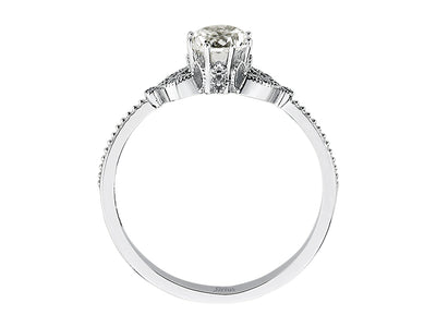 Alhena ring with white topaz & lab diamonds in white gold