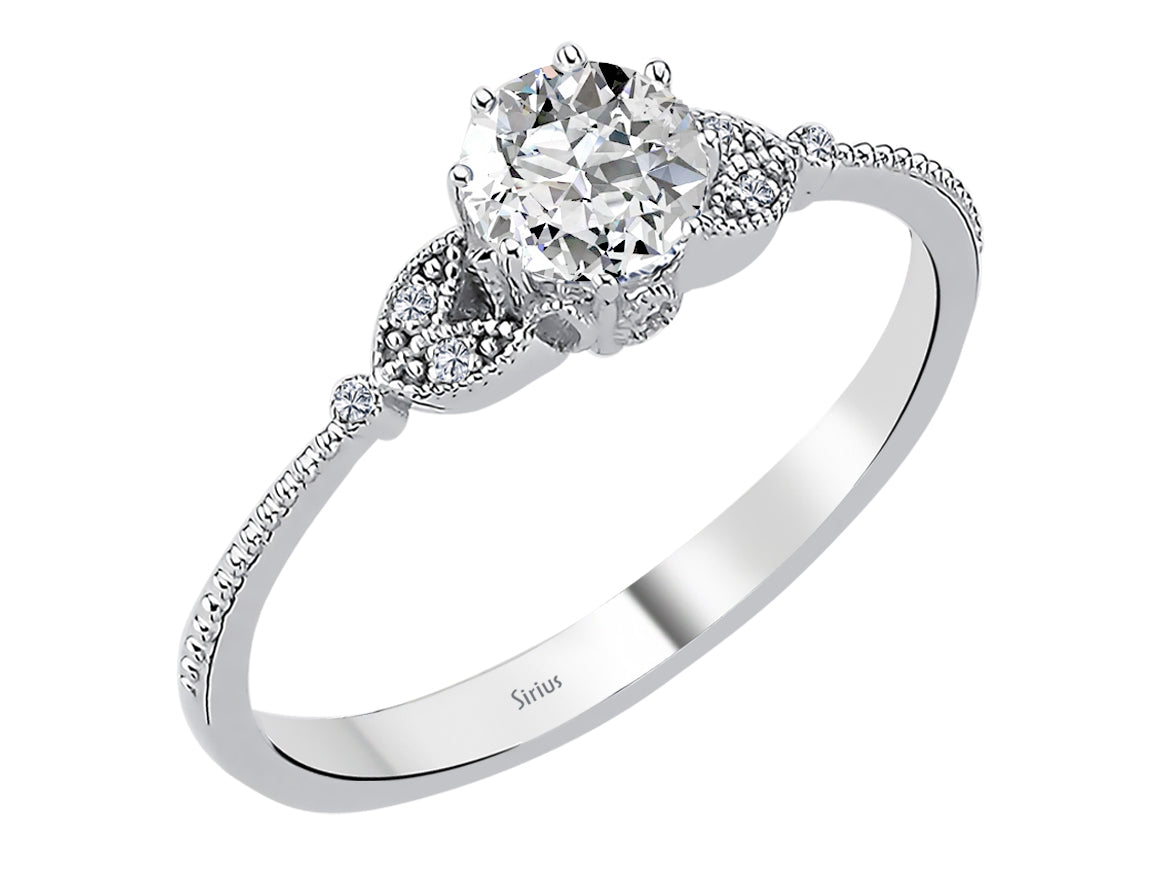 White Gold ring with 0.69 ct white topaz & lab-grown diamonds – Alhena design – high-quality Jewelry by Rosy Lab Diamonds