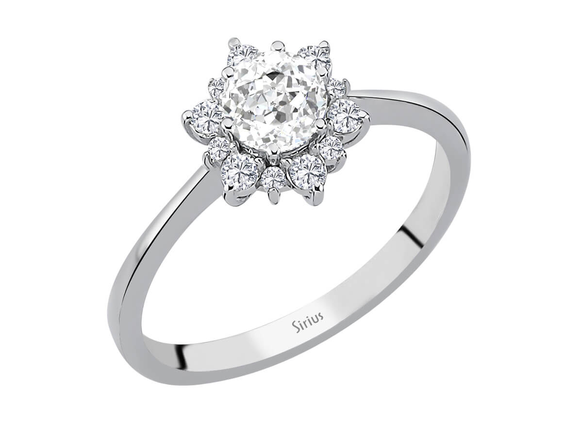 Dellara lab-grown elmaslı ve beyaz topazlı yüzük | 14 ayar altın - Rosy Lab Diamonds’tan yüksek kaliteli Mücevher
