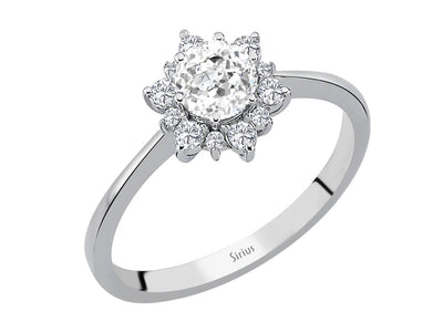 Dellara ring with lab-grown diamonds and white topaz