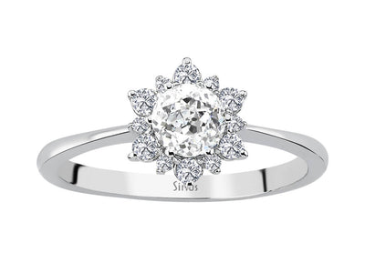 Dellara ring with lab-grown diamonds and white topaz