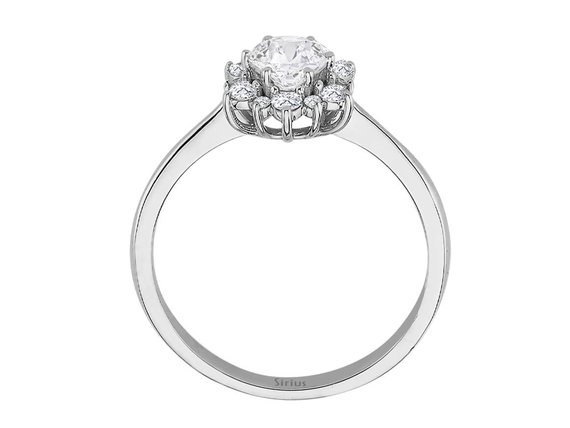 Dellara lab-grown elmaslı ve beyaz topazlı yüzük | 14 ayar altın - Rosy Lab Diamonds’tan yüksek kaliteli Mücevher