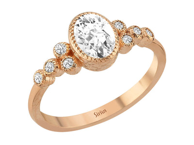 Dora ring with white topaz and lab-grown diamonds