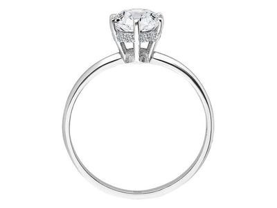 Modern ring with lab-grown diamonds and white topaz