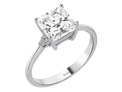 Weißgoldring mit Prinzessschliff-Topas und Diamanten – Prenses Design