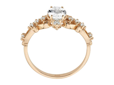Bague Regina avec topaze blanche et diamants cultivés en laboratoire