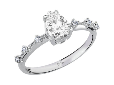 Bague Sofia avec topaze blanche en goutte et diamants cultivés en laboratoire