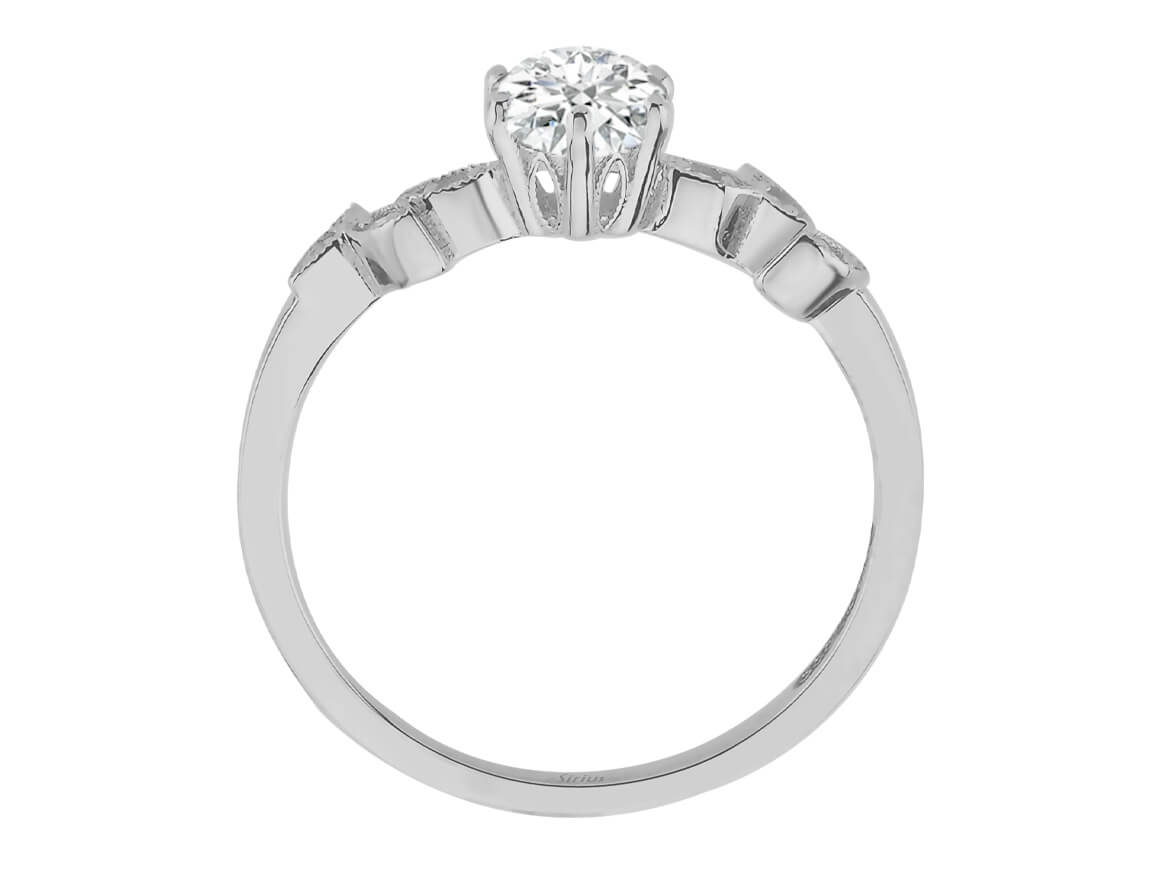 White Gold ring with 0.75 ct white topaz & lab-grown diamonds – Delicate & Elegant – high-quality Jewelry by Rosy Lab Diamonds