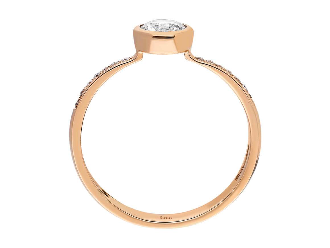 Bague raffinée en Diamant de laboratoire et topaze blanche en Or Rose 14 carats | Bijoux élégants – bijoux haut de gamme de Rosy Lab Diamonds