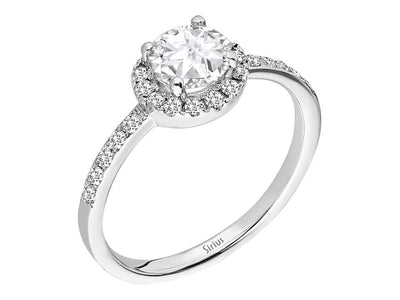 Sparkling lab diamond and white topaz ring in 14 karat white gold