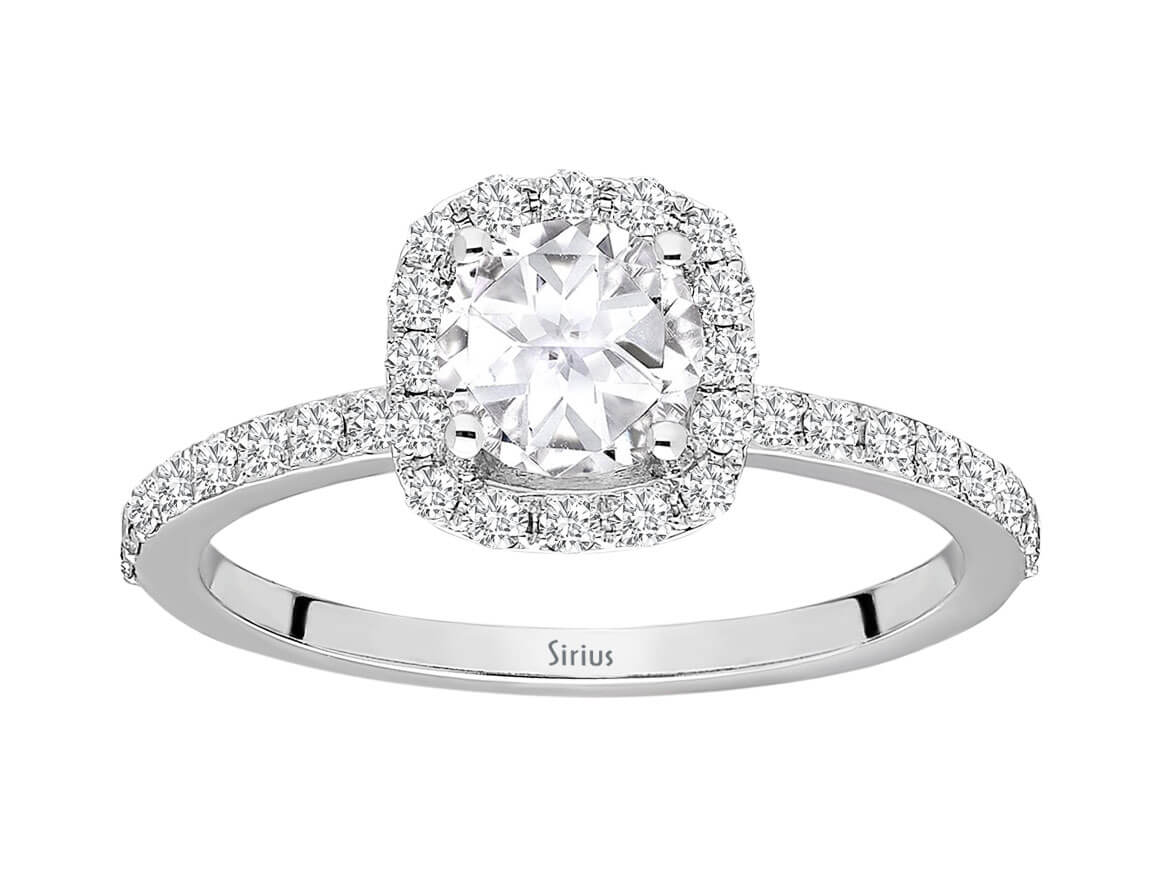 Shimmering Lab Grown Diamond and White Topaz Ring in 14-Karat White Gold | Sparkling Jewelry – High-Quality Jewelry from Rosy Lab Diamonds