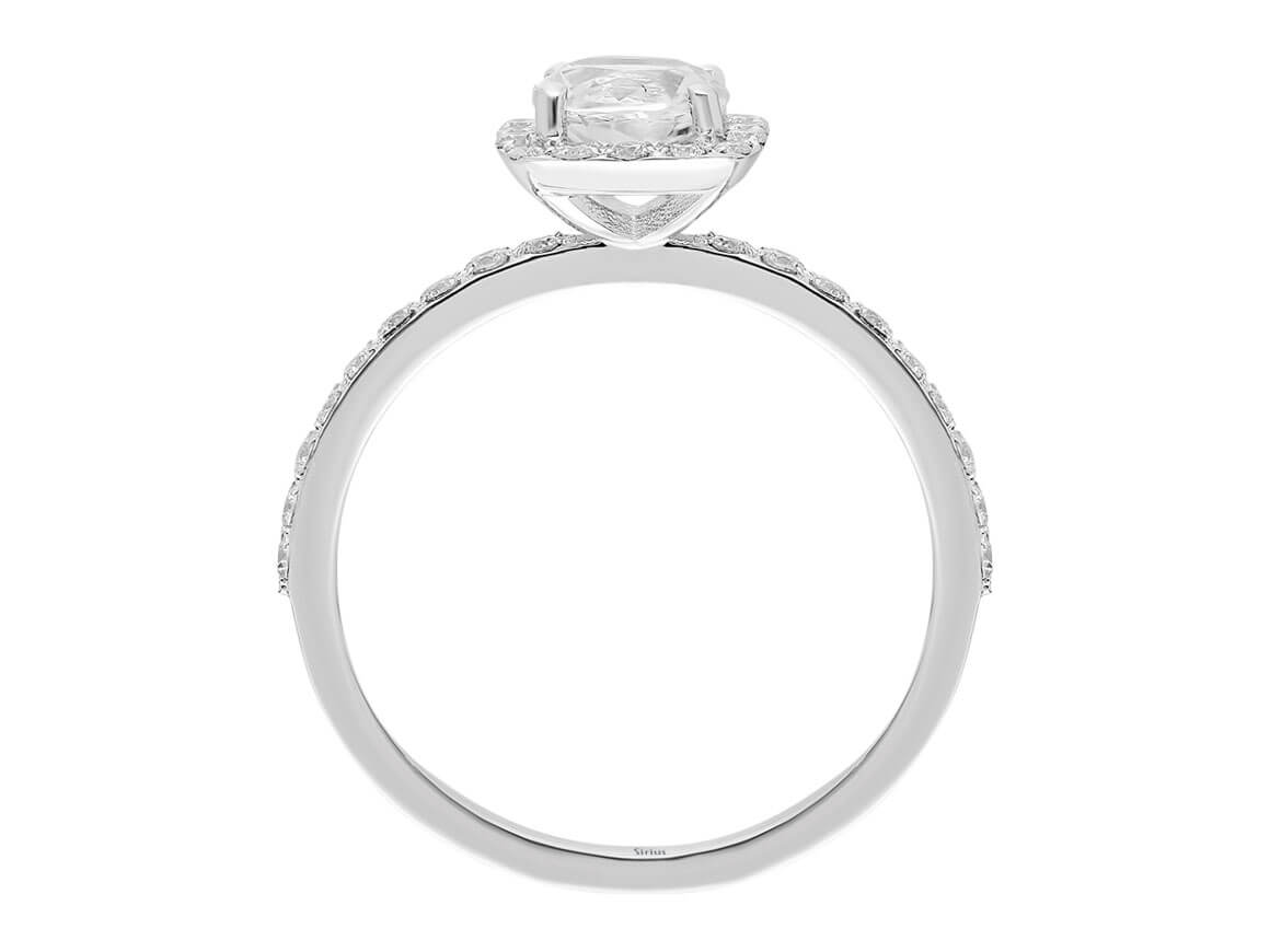 Shimmering Lab Grown Diamond and White Topaz Ring in 14-Karat White Gold | Sparkling Jewelry – High-Quality Jewelry from Rosy Lab Diamonds