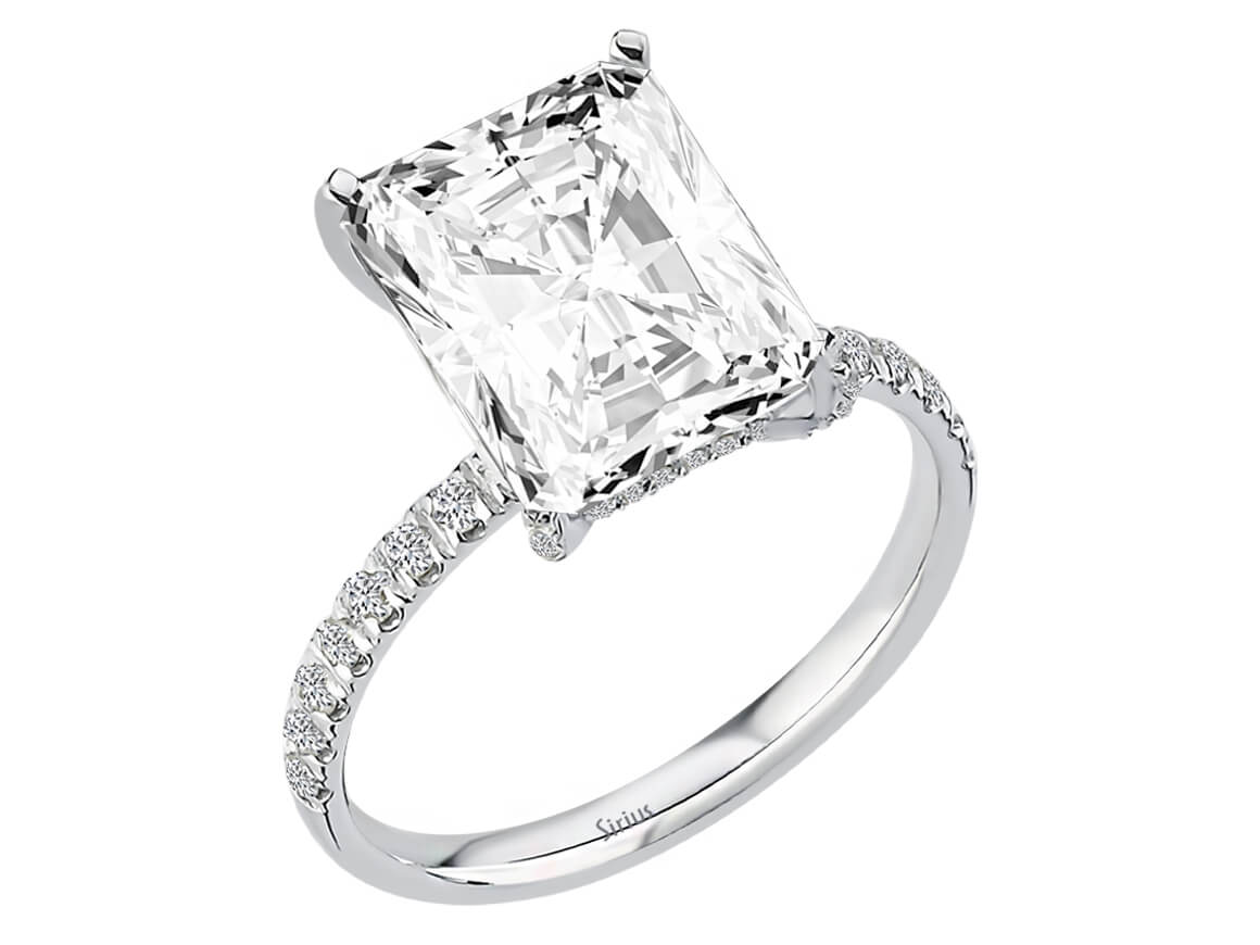 Venus Magna Ring mit Oktagon-Topas und Diamanten in Weißgold