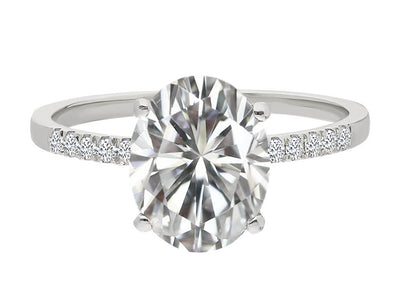 Weißtopas-Ring mit Diamanten in 14K Weißgold