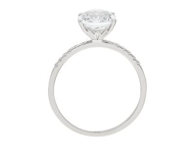 Weißtopas-Ring mit Diamanten in 14K Weißgold