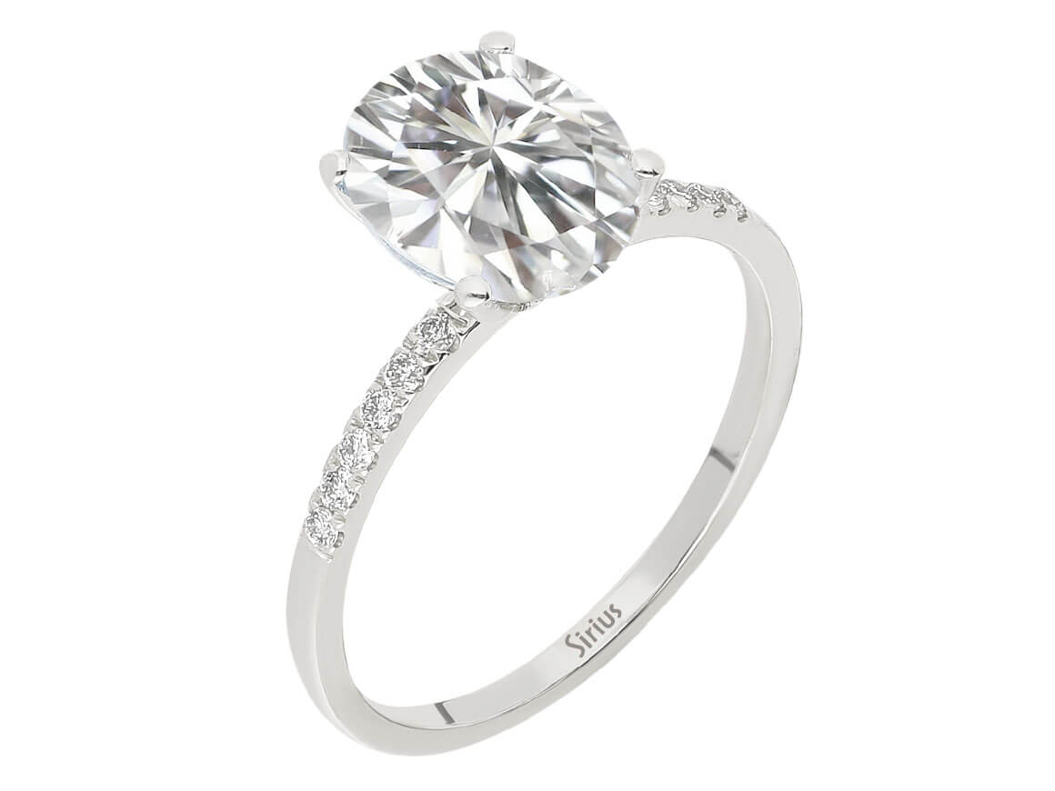 14 Ayar Beyaz Altın pırlantalı Beyaz Topaz yüzük - Rosy Lab Diamonds’tan kaliteli Mücevher