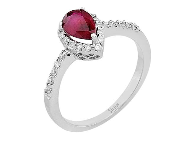Rubinring mit Labordiamanten in 14K Weißgold | Rosy – hochwertiger Schmuck von Rosy Lab Diamonds