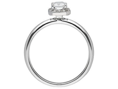 Weißgoldring mit weißem Saphir und Smaragd