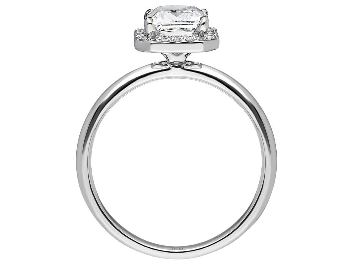 Weißgoldring mit weißem Saphir und Smaragd