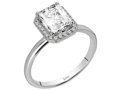 Weißgoldring mit weißem Saphir und Smaragd