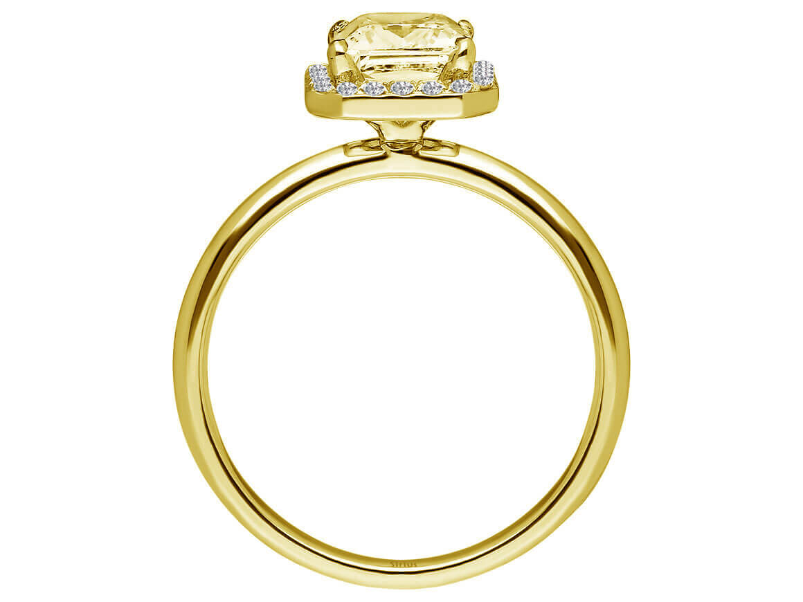 14K Yellow Gold Ring with 1.30 Carat Emerald and 0.10 Carat Citrine – Elegant Solitaire