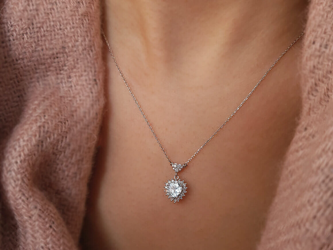 Herz-Topas Anturajkette mit labordiamanten | 14K Gold - hochwertiger Schmuck von Rosy Lab Diamonds