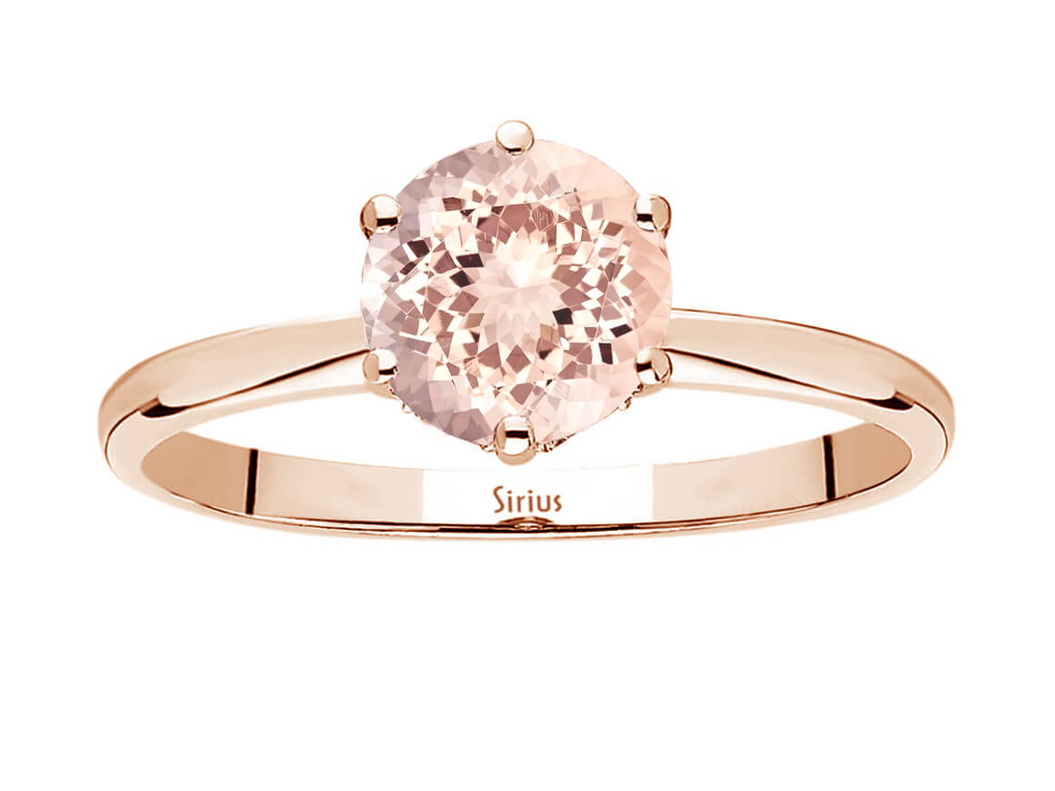 Bague élégante avec morganite et diamants de laboratoire | Or Rose 14 carats - Bijoux haut de gamme de Rosy Lab Diamonds