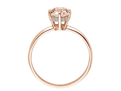 Elegant ring with lab-grown morganites and diamonds