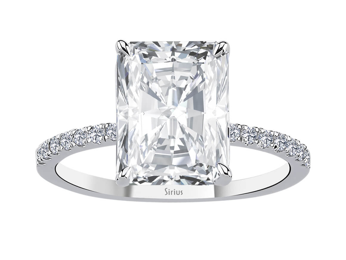 Bague imposante avec topaze blanche 5,30 ct et diamants de laboratoire en or blanc