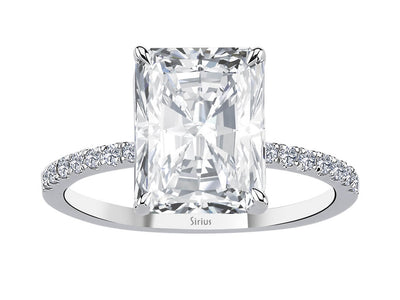 Bague imposante avec topaze blanche 5,30 ct et diamants de laboratoire en or blanc