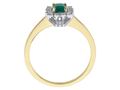Eleganter Ring mit laborgezüchteten Diamanten und oktagonalem Smaragd