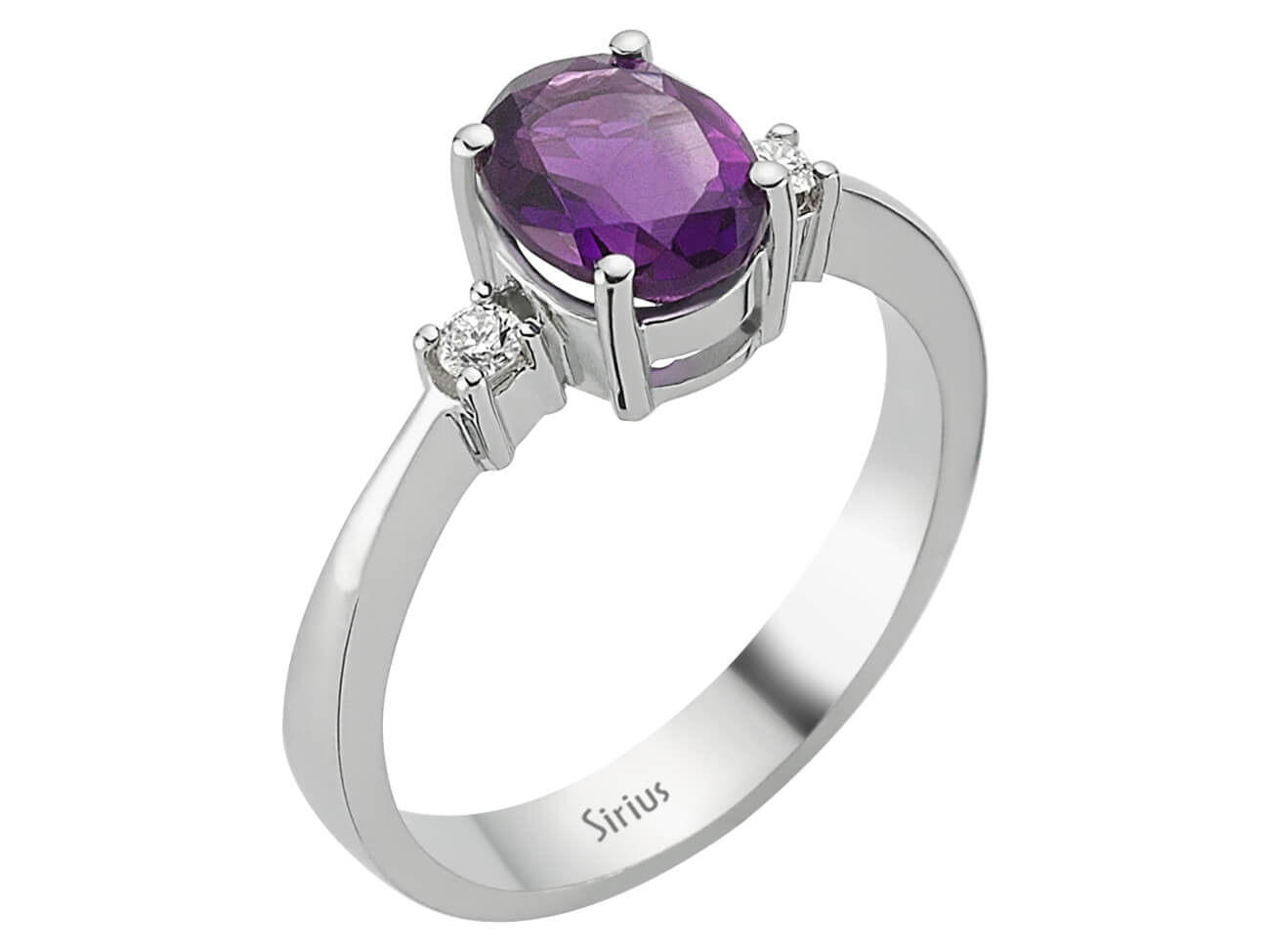 Amethyst & Diamant Ring - 1,28 ct - 8K Weißgold - Modell 24R0044 - hochwertiger Schmuck von Rosy Lab Diamonds