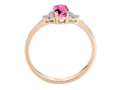 Zarter Ring mit Pinkem Turmalin und Diamanten – 8K Roségold