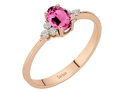 Zarter Ring mit Pinkem Turmalin und Diamanten – 8K Roségold