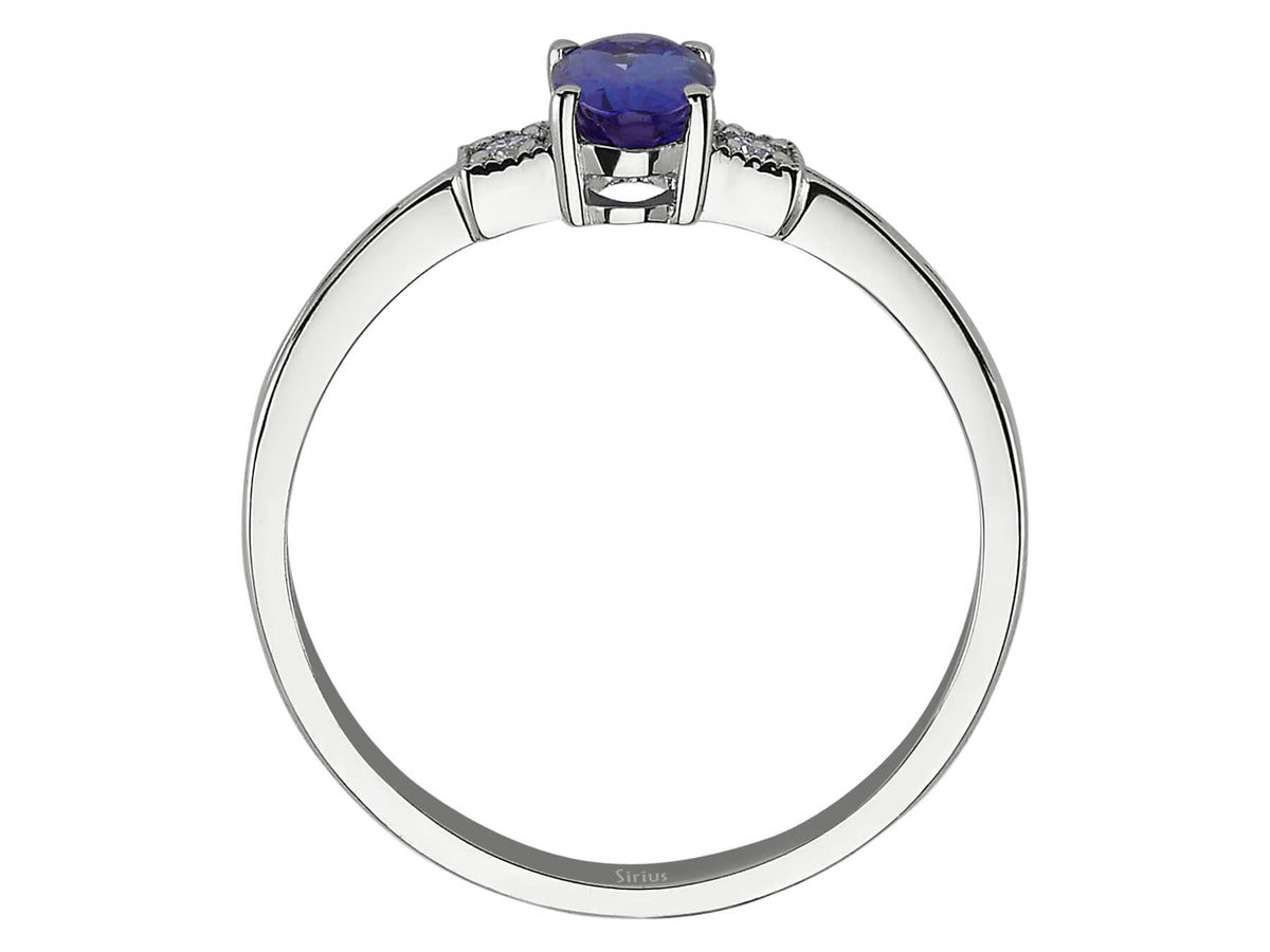Élégante bague en Or Rose avec tanzanite ovale et diamants de laboratoire – Bijoux haut de gamme de Rosy Lab Diamonds