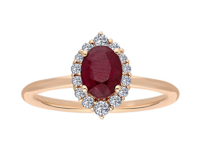 Elegant ring "Alya" with ruby and diamonds