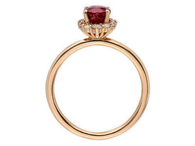 Elegant ring "Alya" with ruby and diamonds