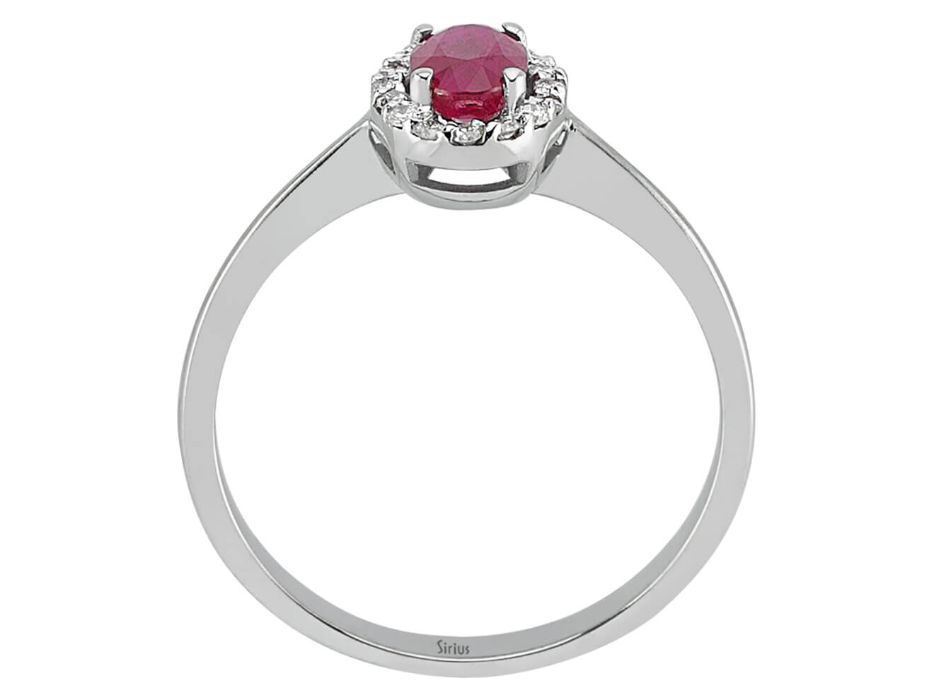 Bague en rubis avec diamants de laboratoire – Or Blanc 14 K, 0,76 ct – Bijoux haut de gamme de Rosy Lab Diamonds