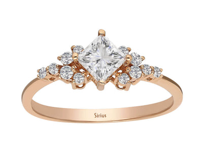 14K rose gold ring with 0.66 carat diamonds and white sapphire – Paloma