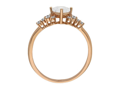 14K rose gold ring with 0.66 carat diamonds and white sapphire – Paloma