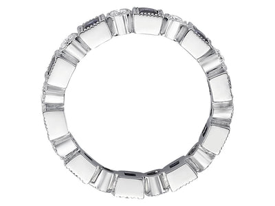 Exklusiver Weißgold-Tamturn-Ring mit Diamanten & Saphiren (1,05 ct)