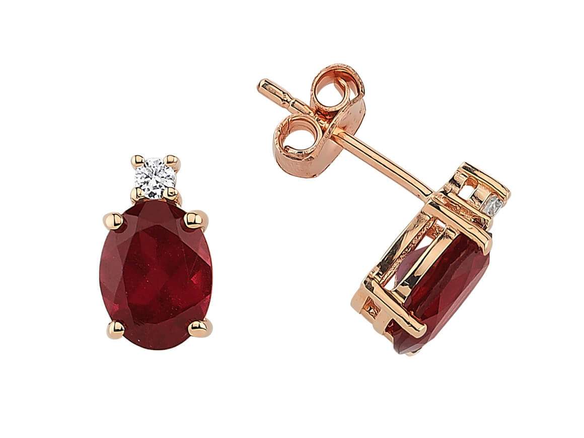 Elegante Radolit und Diamant Ohrstecker in Roségold | Luxusschmuck Online - hochwertiger Schmuck von Rosy Lab Diamonds