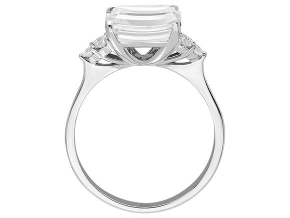 Bague en Or Blanc avec Diamant taille radiant et Topaze blanche - Design moderne - Bijoux haut de gamme de Rosy Lab Diamonds