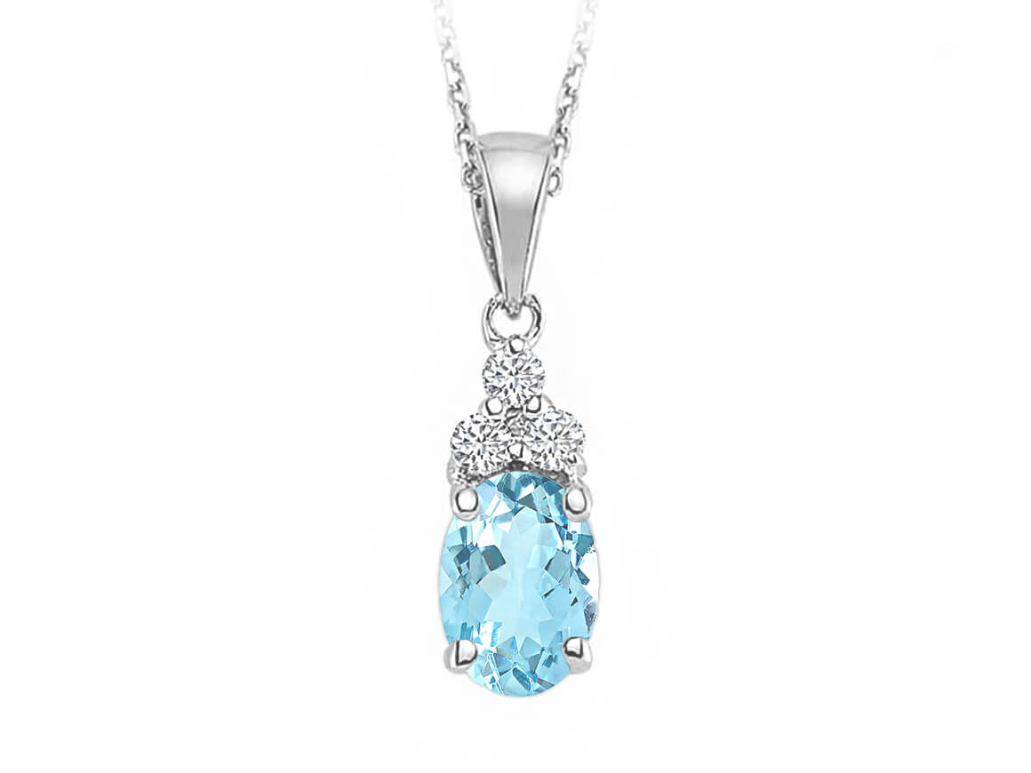 Serenity-Anhänger mit Sky Blue Topas & Labor-Diamanten | 8K Weißgold - hochwertiger Schmuck von Rosy Lab Diamonds